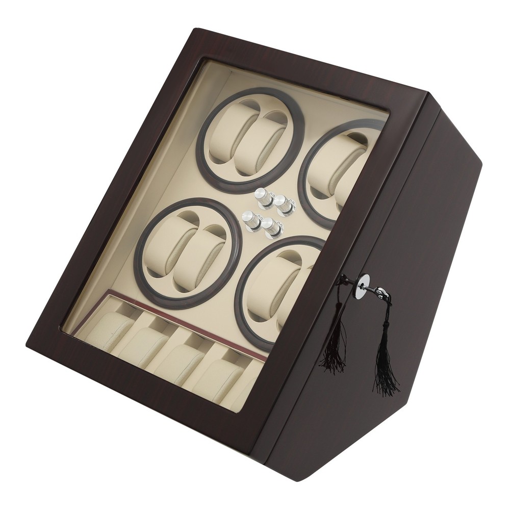 8+5 Automatic Watch Winder Box Watch Display Case Storage with LED Light 4 Modes