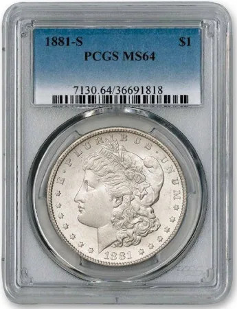 Morgan Dollar (1881-S) - PCGS - MS64+