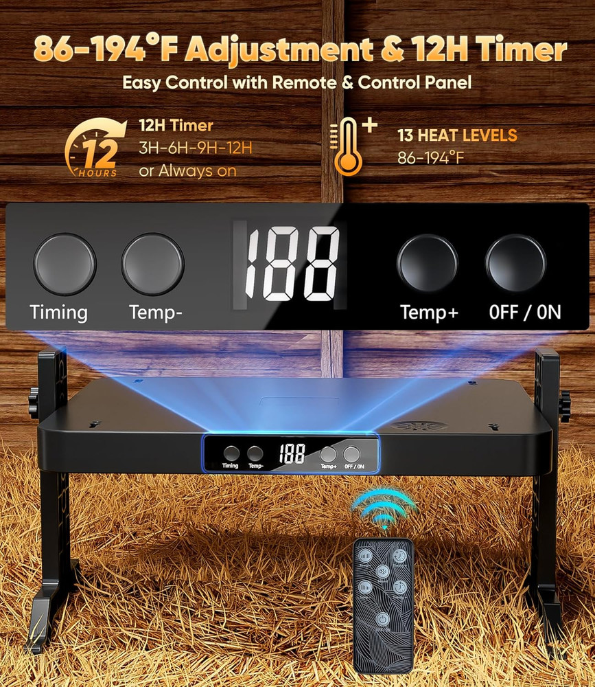 Smart Brooder Heating Plate, 2-In-1 Chicken Coop Heater & Chick Brooder, 200W Ra