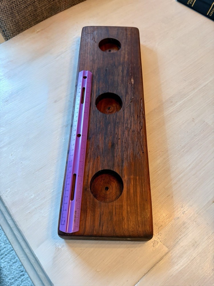 Rustic Solid Wood Wine Flight Stand 3 Bottle Tasting Display Barware Vintage