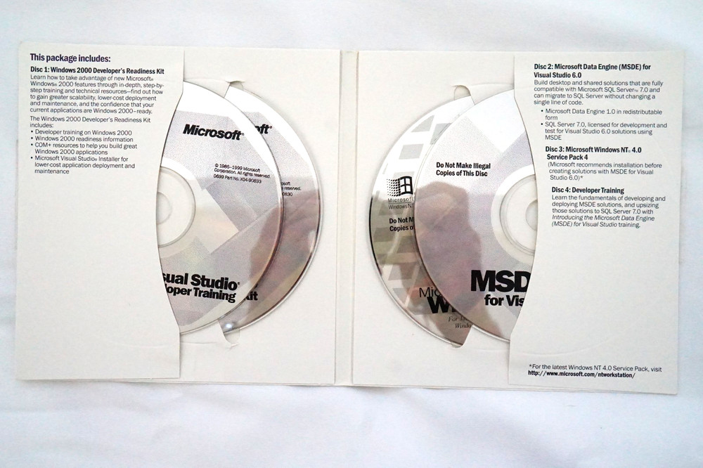 Microsoft Visual Studio 6 6.0 Plus Pack 4 CD's