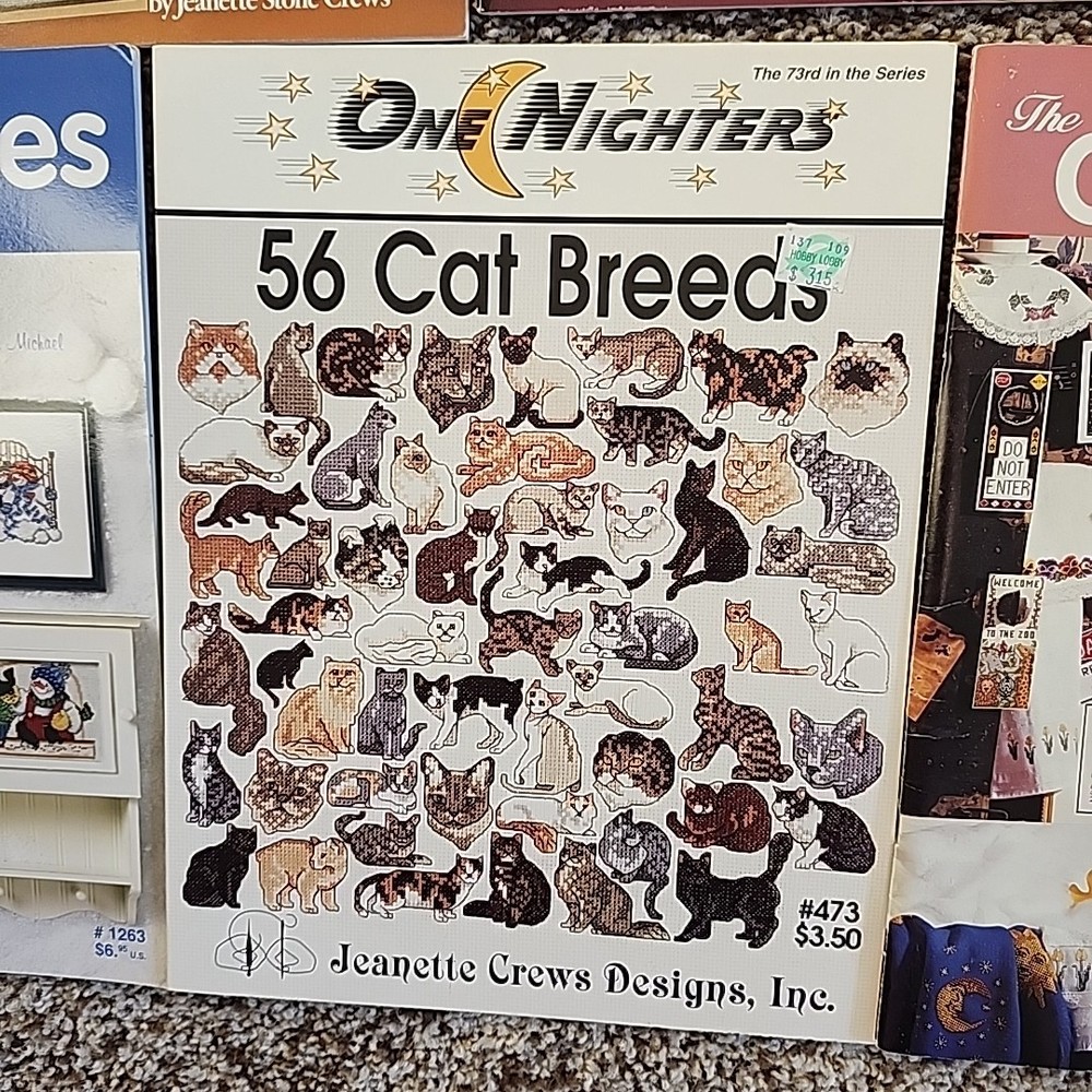 7 Jeanette Crew Designs Counted Cross Stitch Pattern Leaflets