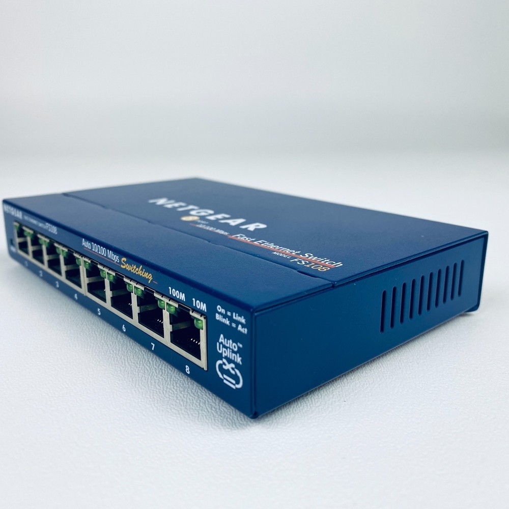 NETGEAR ProSafe 8 Port 10/100 Switch FS108 v2 External Fast Ethernet Switch