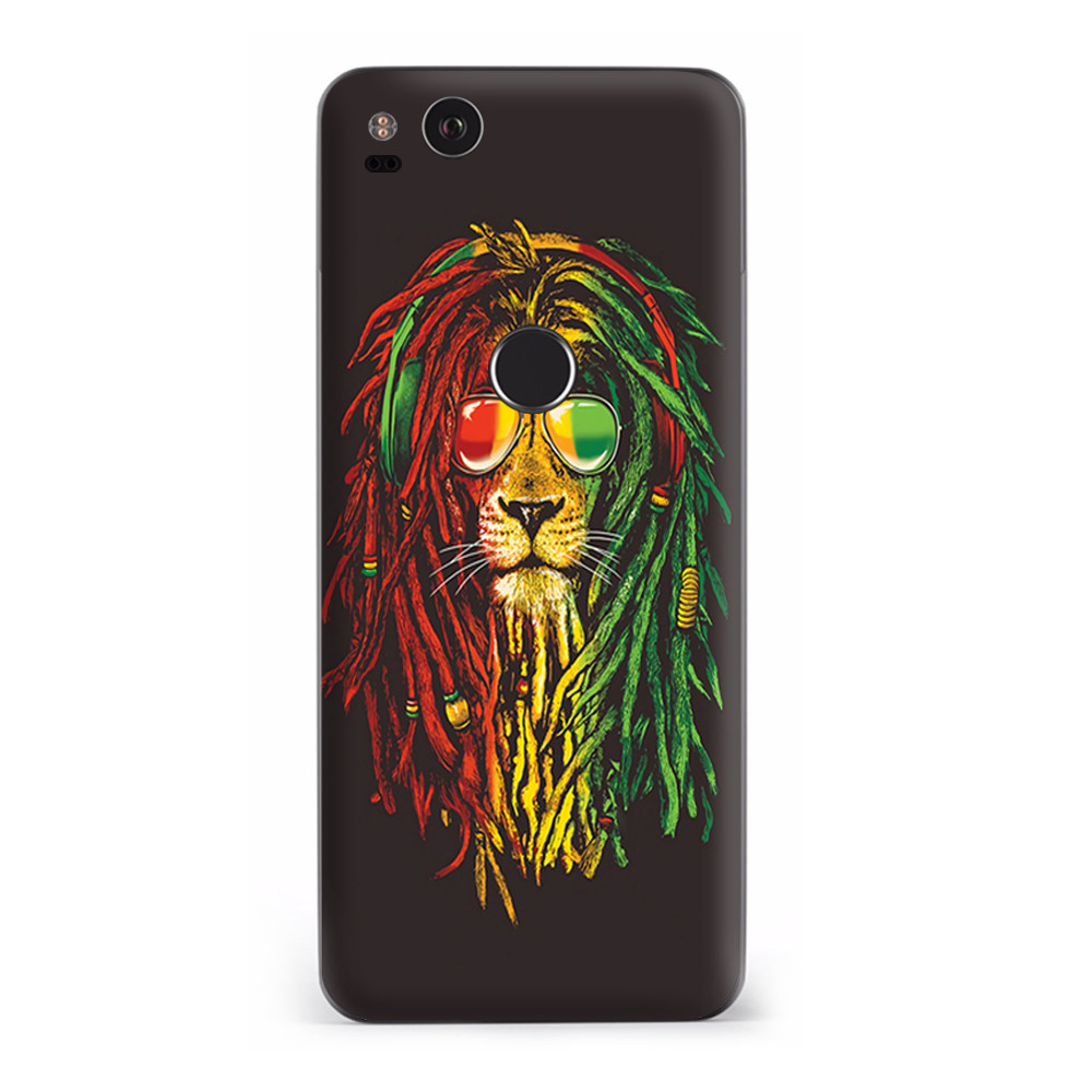 Google Pixel 2 Skins Decal Wrap Rasta Dread Lion Irie