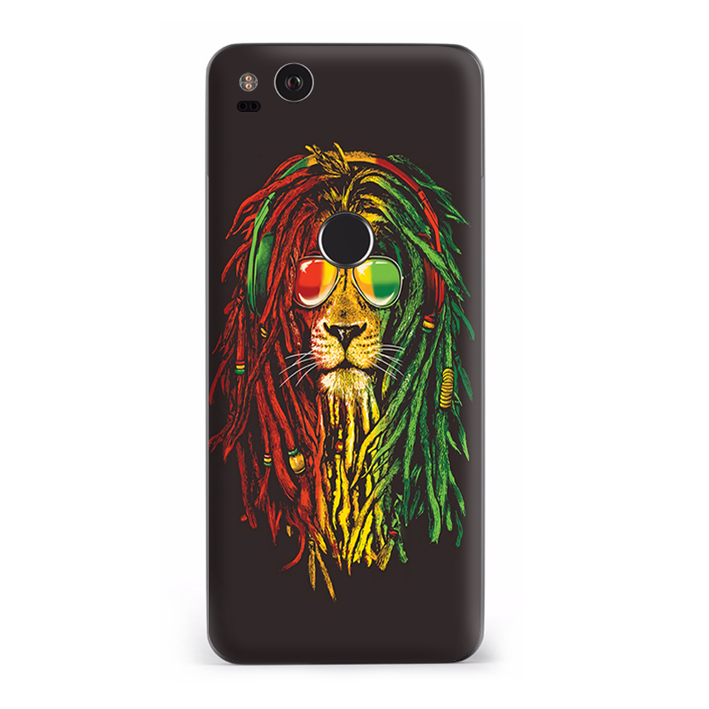 Google Pixel 2 Skins Decal Wrap Rasta Dread Lion Irie