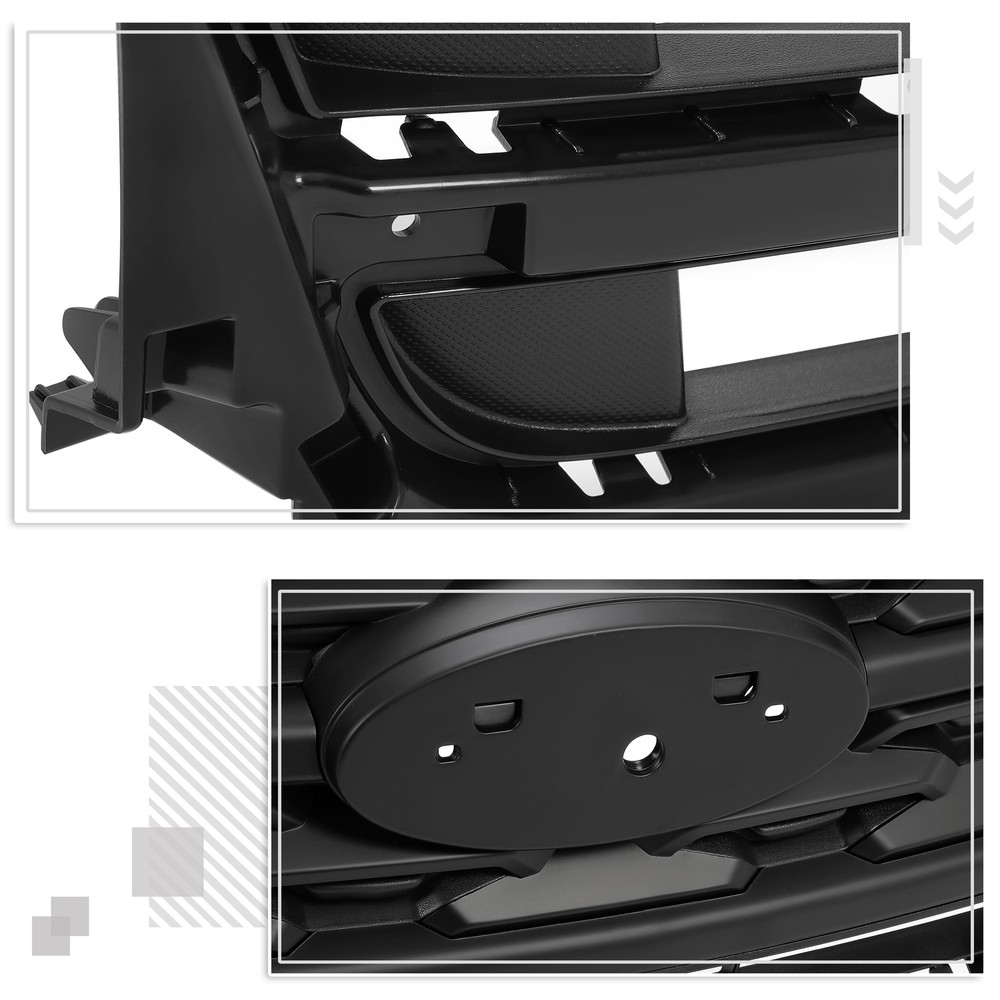 For Ford Explorer 2018-2019 Black Front Bumper Upper Grille Black ABS Painted