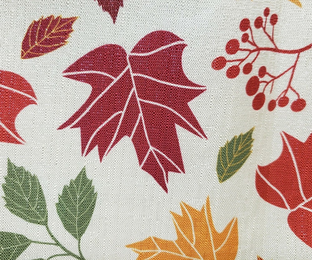 Long Fabric Table Runner,14" x 72", HELLO FALL, COLORFUL LEAVES, M Style