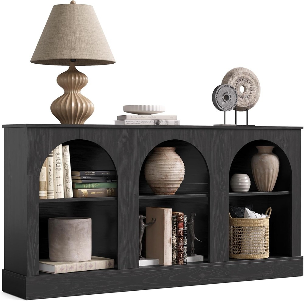 63" Modern Console Sofa Table W/ 3-Tier Storage Wooden Rectangular Foyer Table