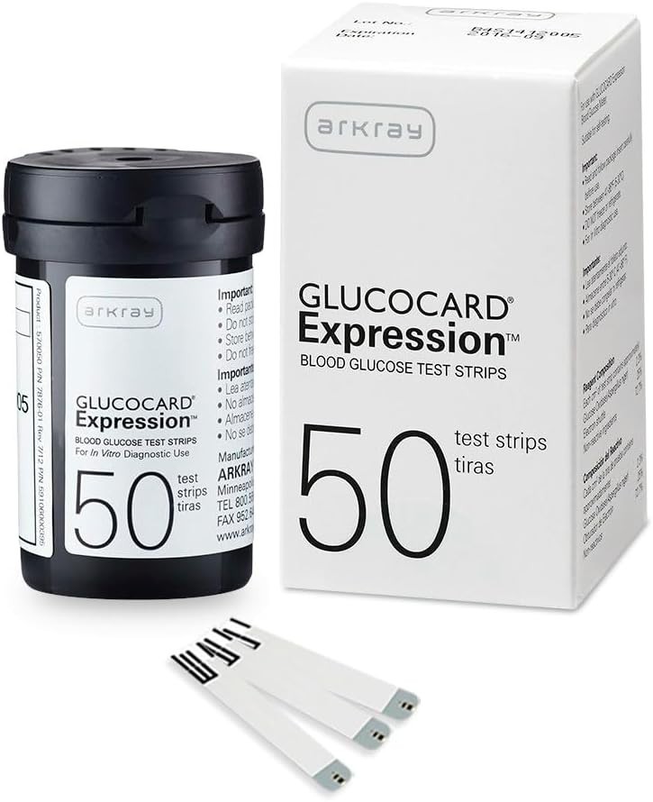 ARKRAY GLUCOCARD Expression Blood Glucose Test Strips, No Coding, 600 Test Strip
