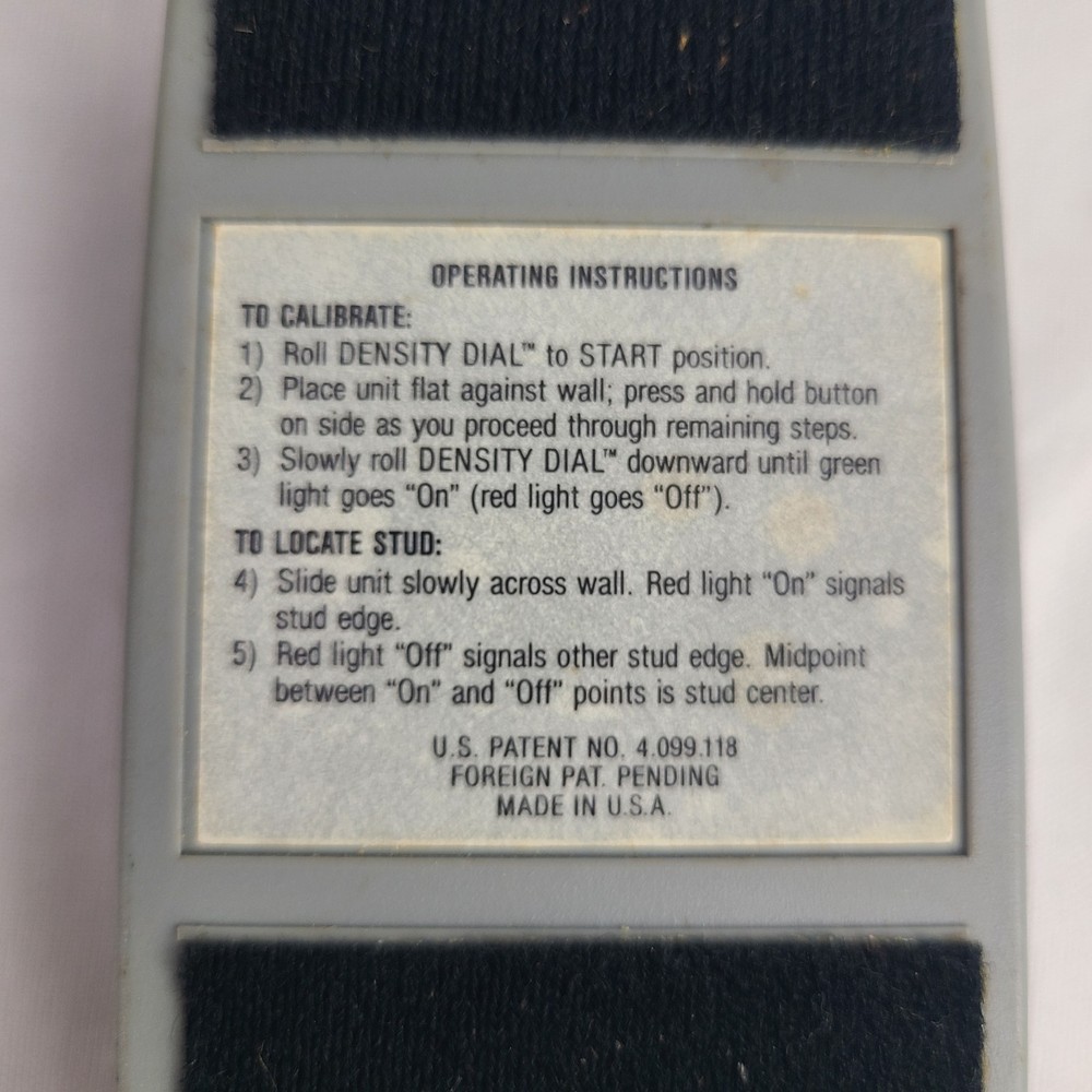 Vintage Zircon StudSensor 2 Electronic Wall Stud Finder Works II Working Tested