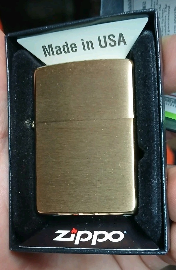 Zippo Lighter Solid brass with brushed finish 2019 New In Box