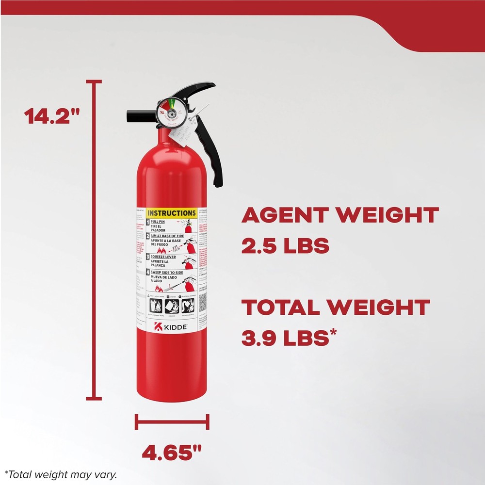 Kidde, FA110G, Multi Purpose Fire Extinguisher for Home, Office, Dorm,