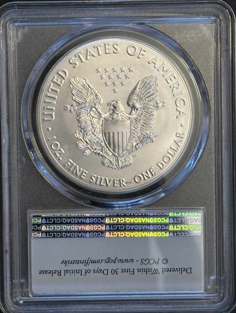 2018 Silver Eagle PCGS MS70 FIRST STRIKE (Flag Label)