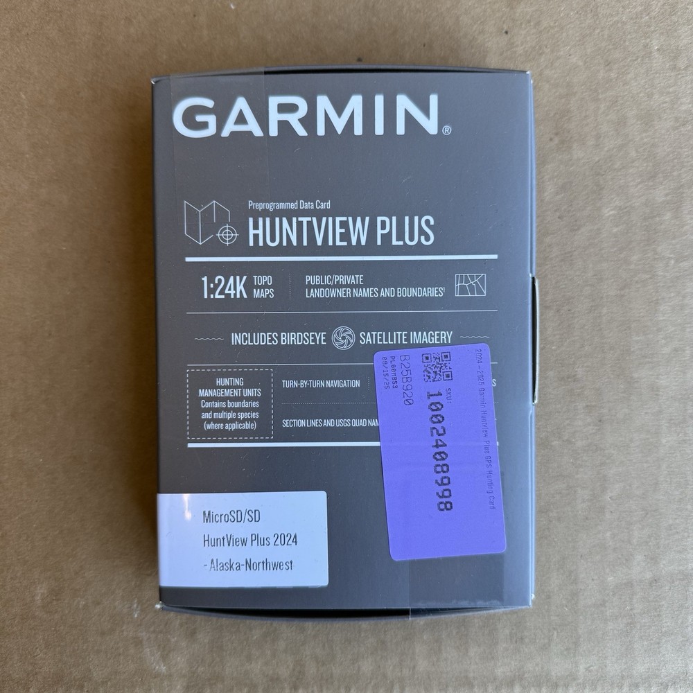 New Garmin Huntview Plus 2024/25 Data Card MicroSD/SD - Alaska-Northwest