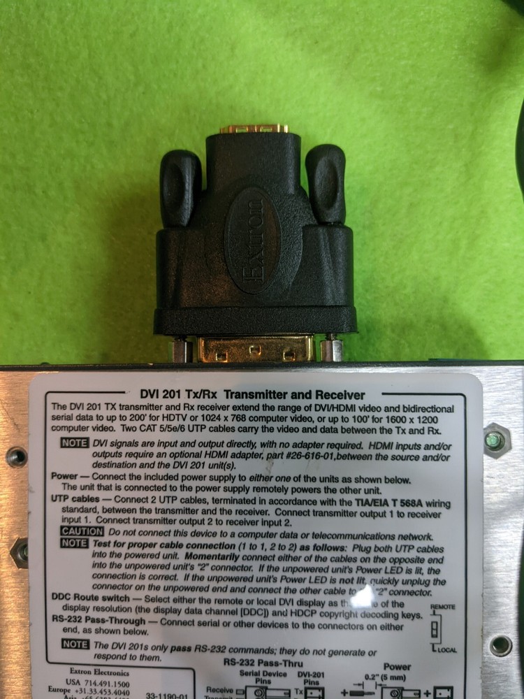 Extron DVI 201 TX/RX Receiver with Charger