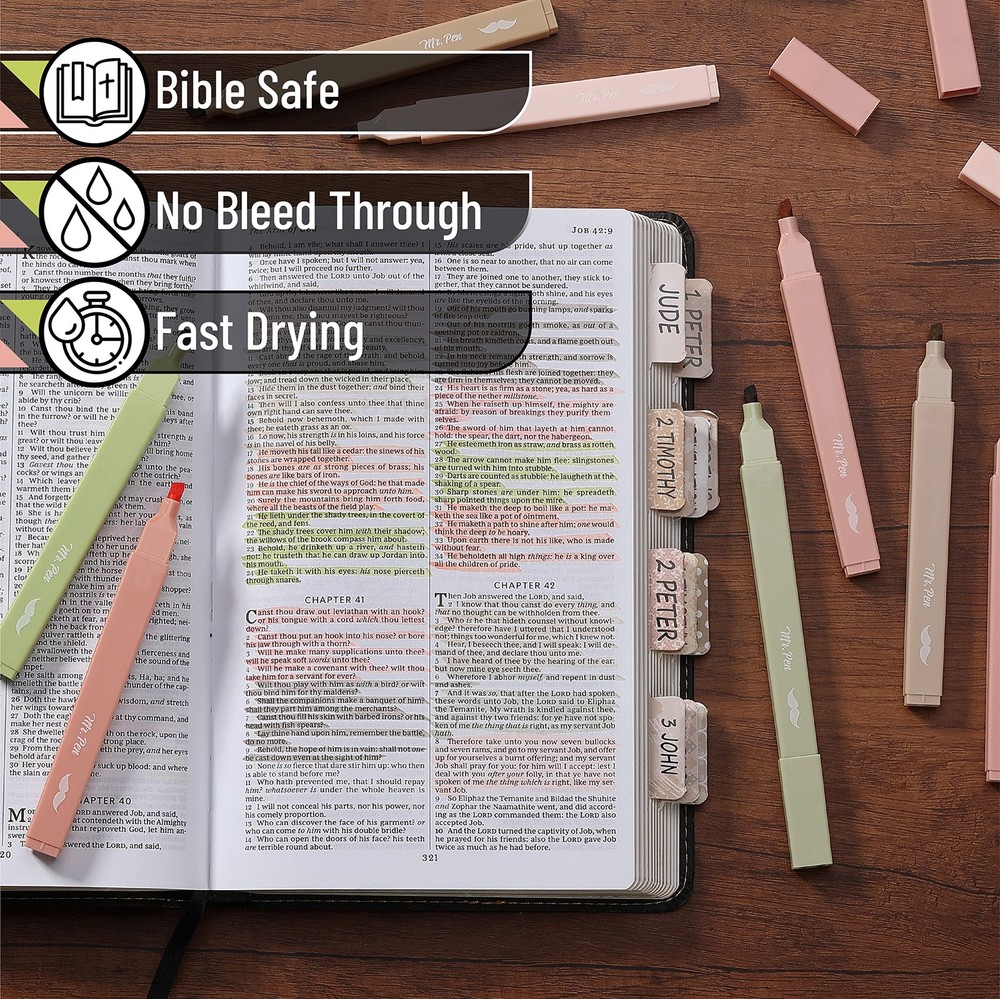 Mr. Pen- Aesthetic Highlighters, 8 pcs, Chisel Tip, Boho 8 Pack, Colors