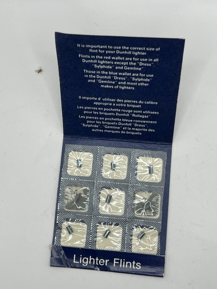 NEW Dunhill BLUE Flints For UNIQUE Lighters, Package 9 Flints