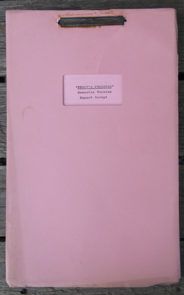 Vintage "PERCYS PROGRESS" Original Domestic Version Export Movie Script 1974