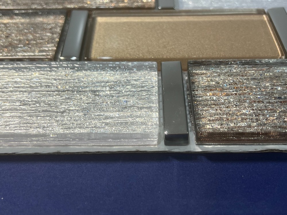 NY13N Silver/Gold Glass Mosaic Tile Kitchen Bathroom Backsplash, 7 sheets
