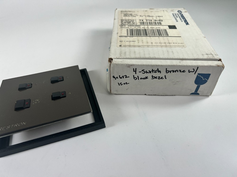 Crestron 4-Button Keypad Switch – Bronze with Bezel and LEDs