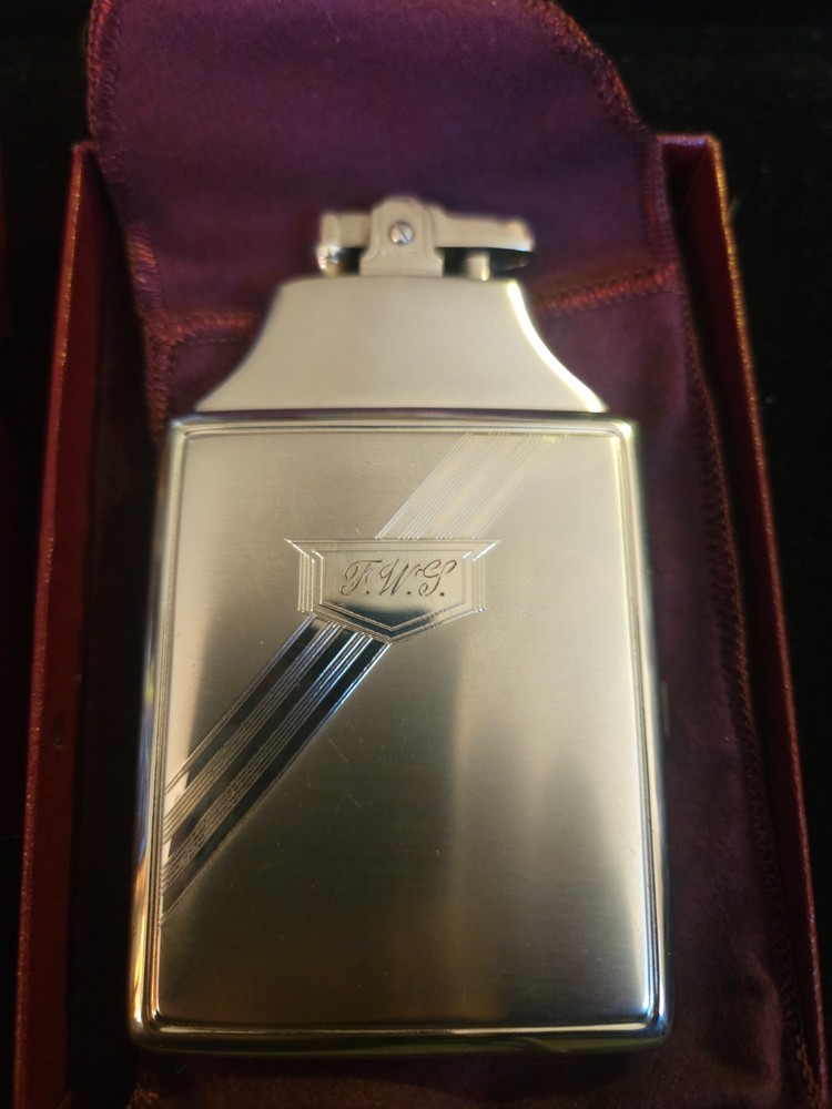 Vintage Ronson Mastercase Lighter & Cigarette Case – Chrome Art Deco Design WOW