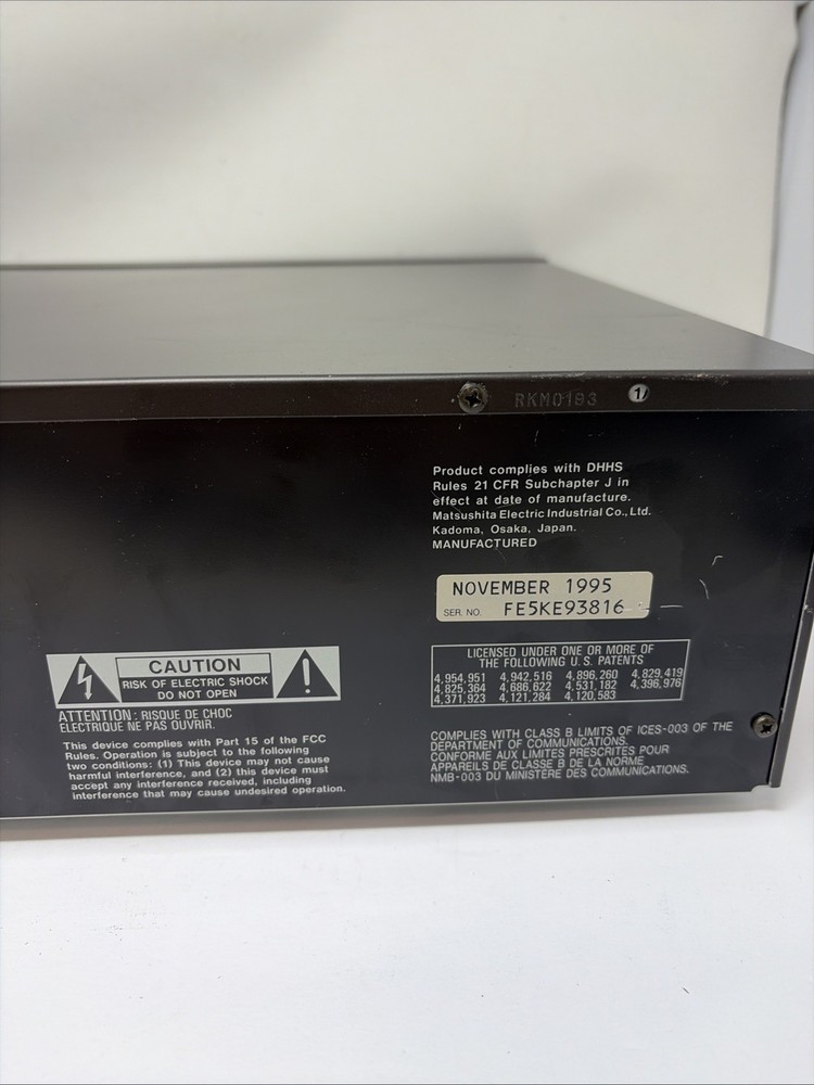 Technics Compact Disc Changer SL-PD867 5 Disc Changer System - Tested -No Remote