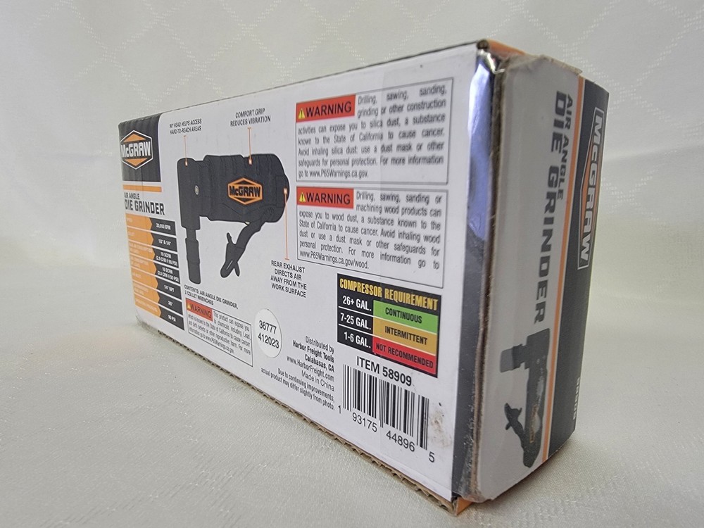 McGraw Air Angle Die Grinder Item # 58909