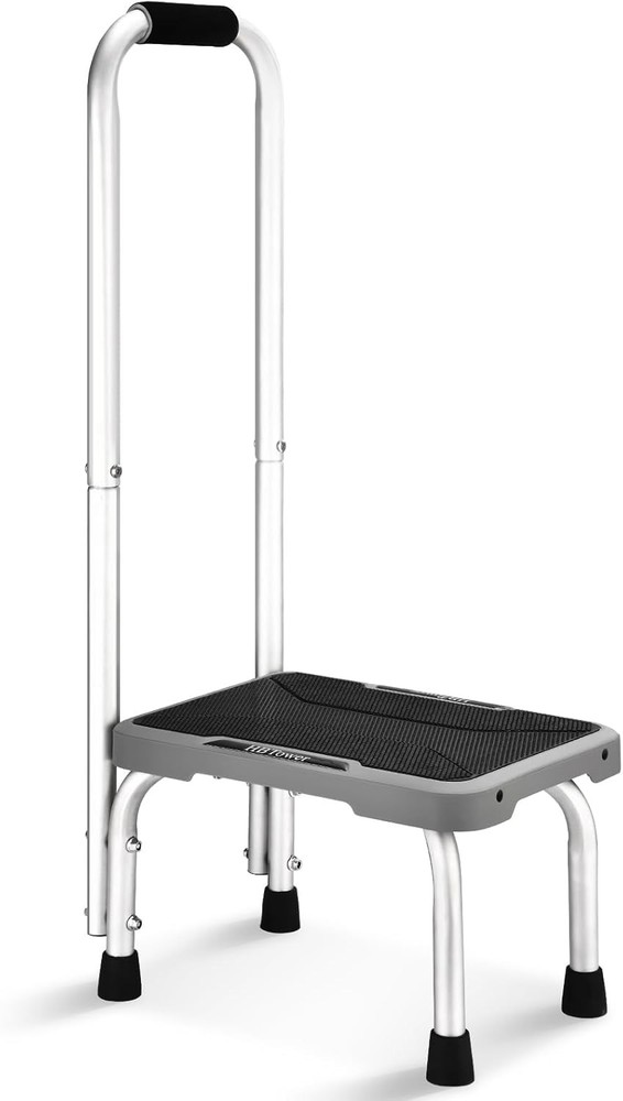 Aluminum Step Stool with Handle for Elderly, Lightweight Step