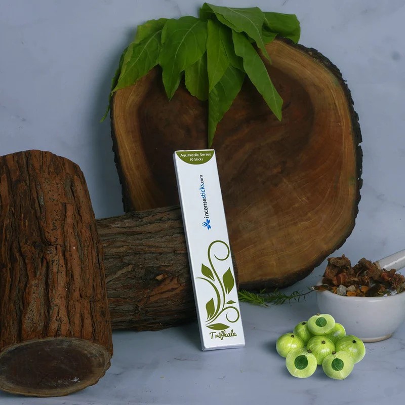 Triphala Incense 8" 10 Sticks Pack: 10 Packs