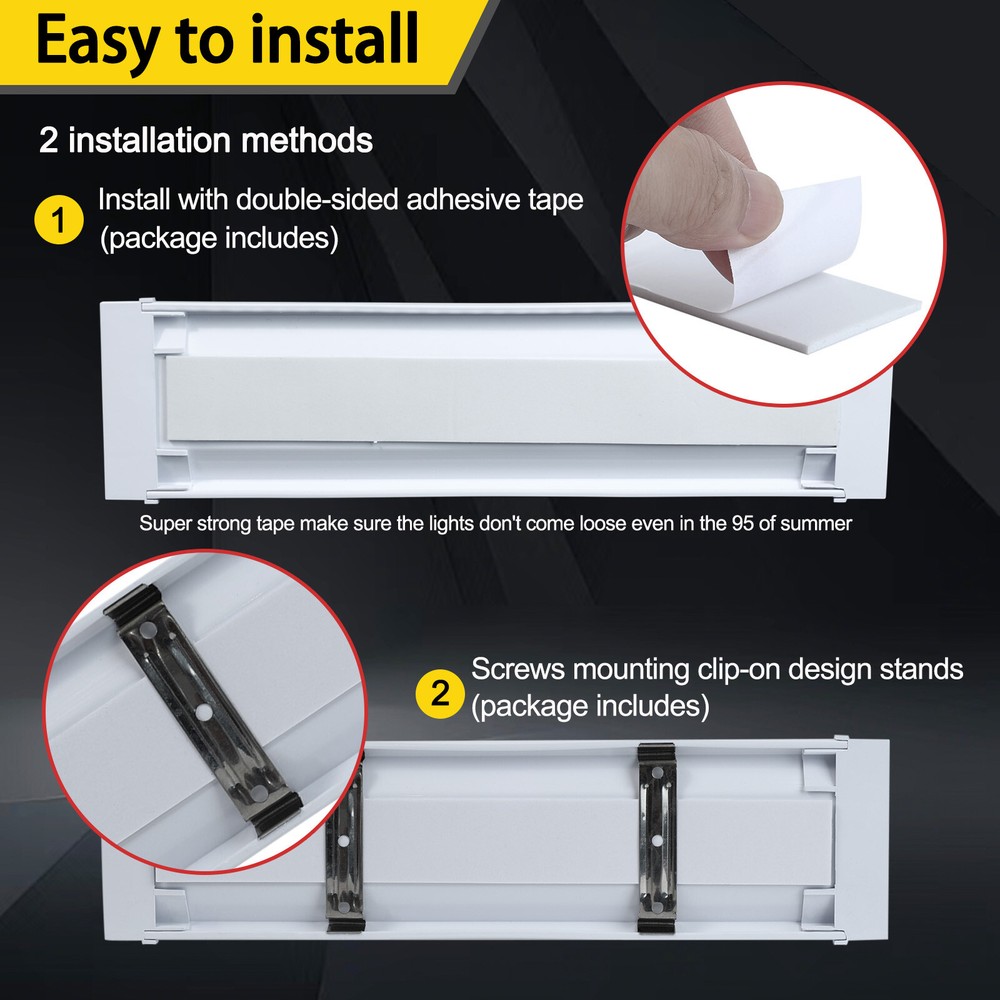 2* 12V Interior LED Light Strip White Light Switch Enclosed Cargo Trailer RV