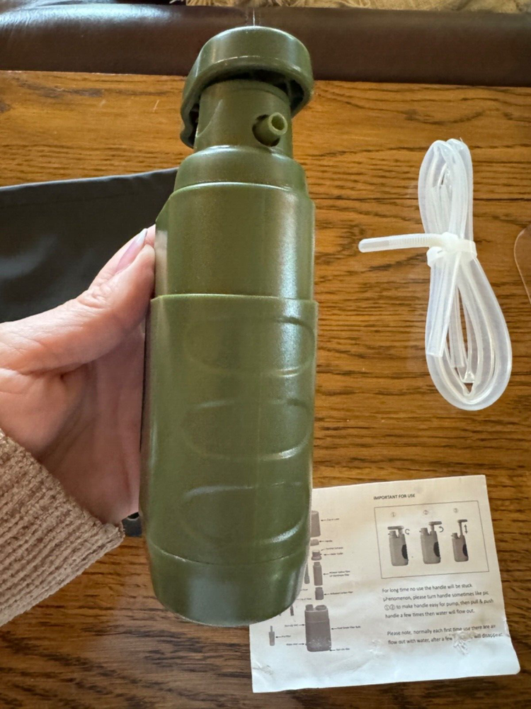 Hiker Microfilter Portable Drinking Pump Water Filter System. Camping-Hunting…