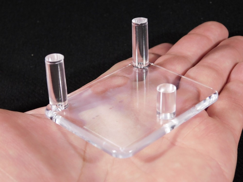 Heavy Duty THREE Post SPHERE Display Stand MEDIUM Size Clear Acrylic