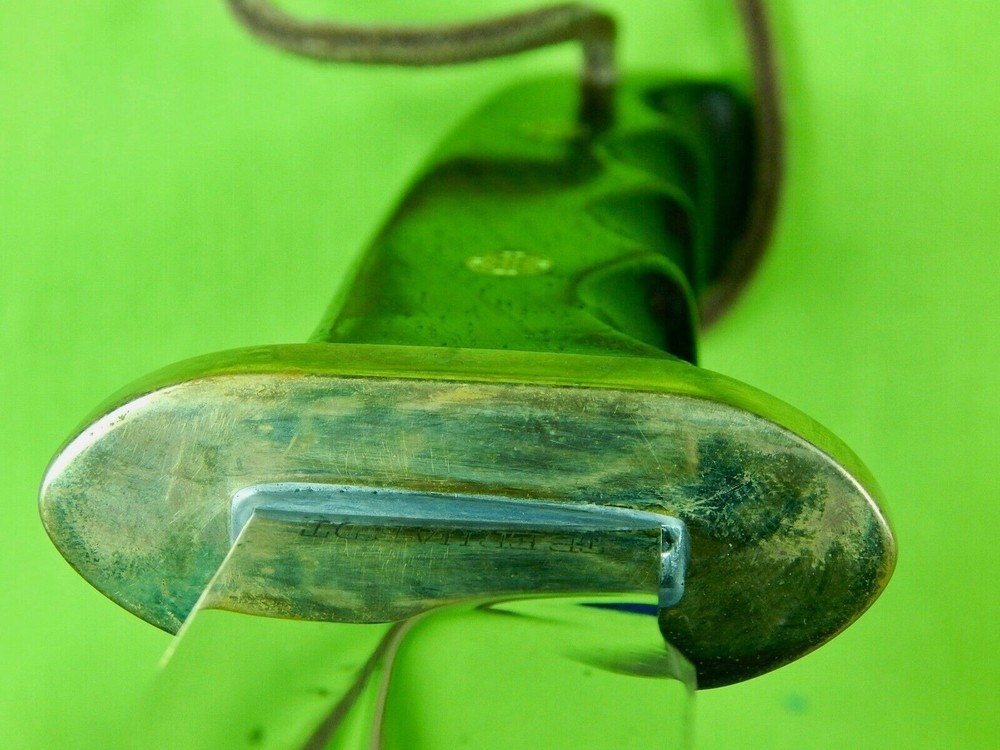 Custom Made Handmade Eberhardt Fighting Knife & Sheath Skull Bead
