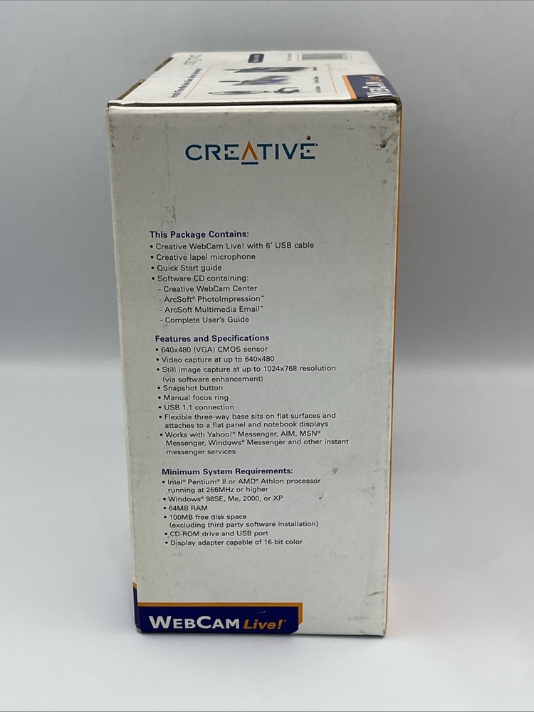Creative Live! WebCam for Windows XP & Me 2004 NOS