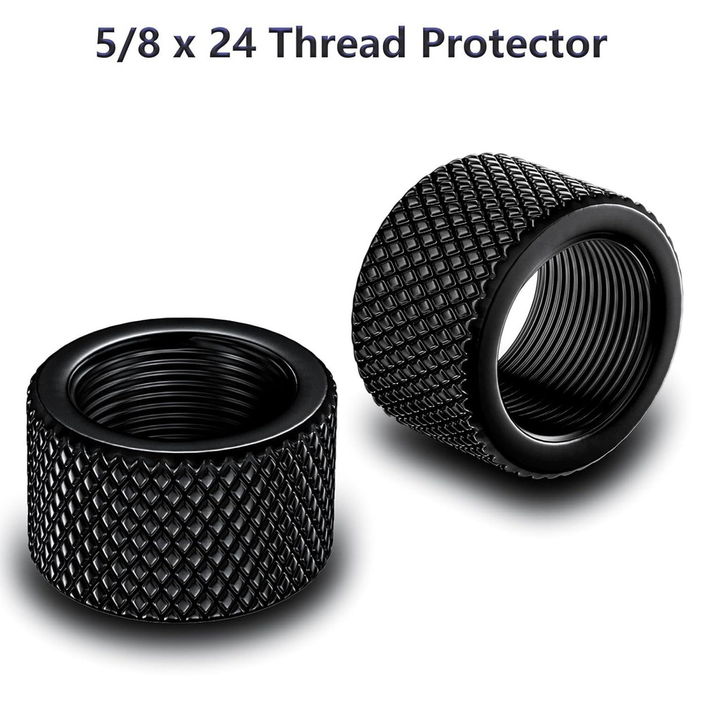 2 Pack Thread Protector, 5/8X24 Steel Thread Adapters (Black)