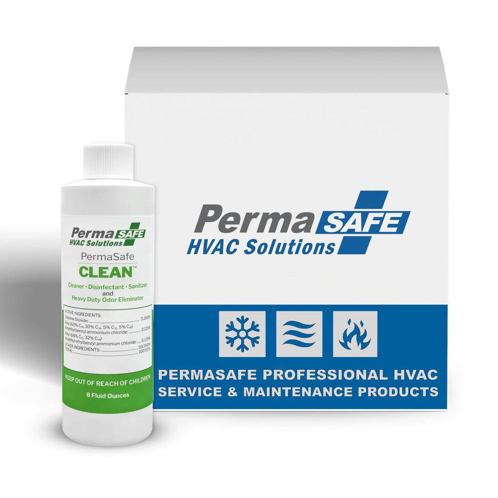 PermaSafe HVAC Solutions CLEAN System & Air Deodorizer, 8 Fl Oz (Pack of 1)