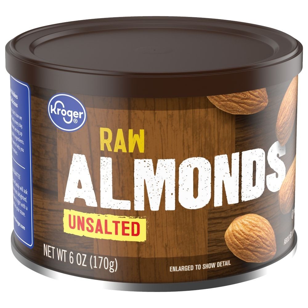 Kroger Raw Unsalted Almonds 6 oz - Pack of 3
