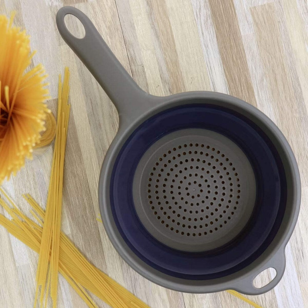Oster Bluemarine Collapsible Navy Blue Colander w Handle
