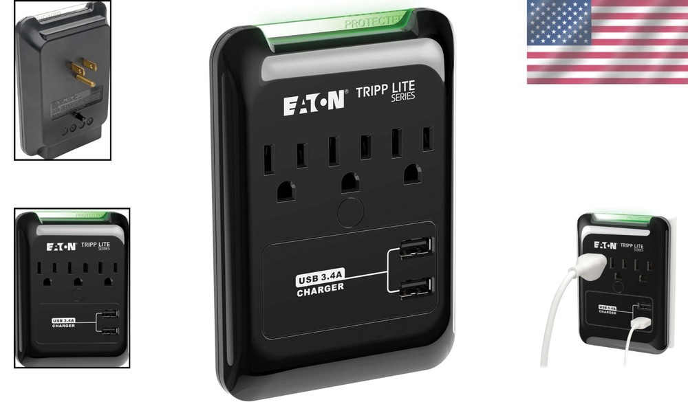 Mini Surge Protector Power Strip with USB - Compact Design