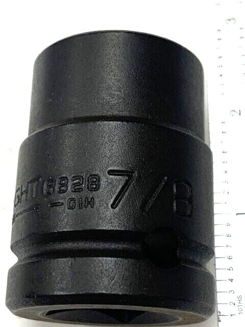 7/8" SOCKET 3/4" DRIVE 6 POINT STANDARD IMPACT SOCKET WRIGHT 6828 USA