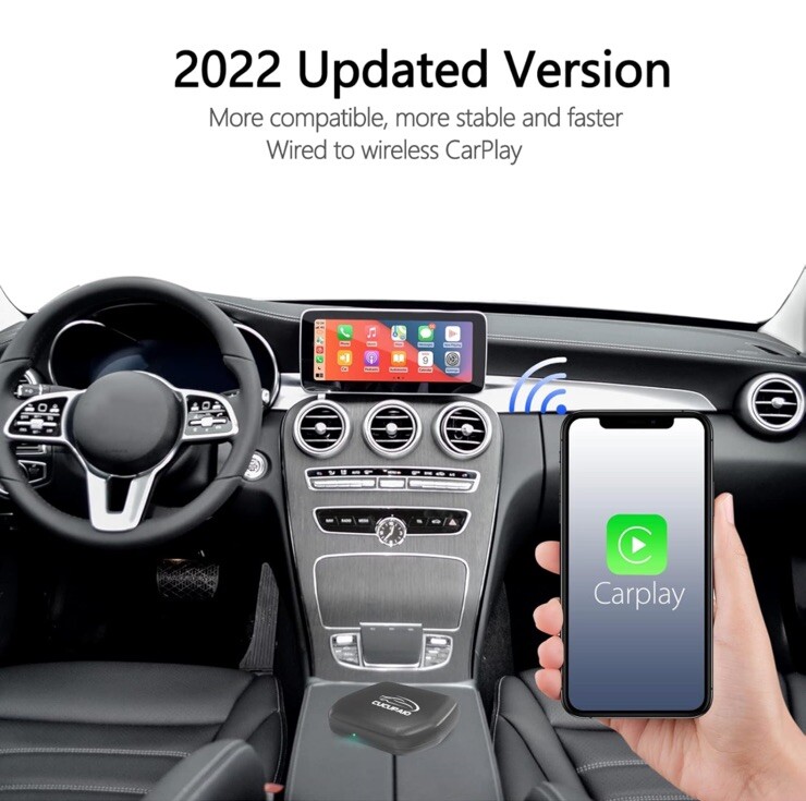 CUCUPAIO Wireless Carplay Adapter, Updated 5.8GHz WiFi Bluetooth Auto Connect