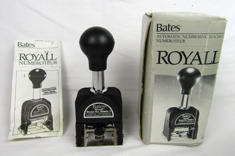 Bates Royall Automatic Numbering Machine # RNM6-7