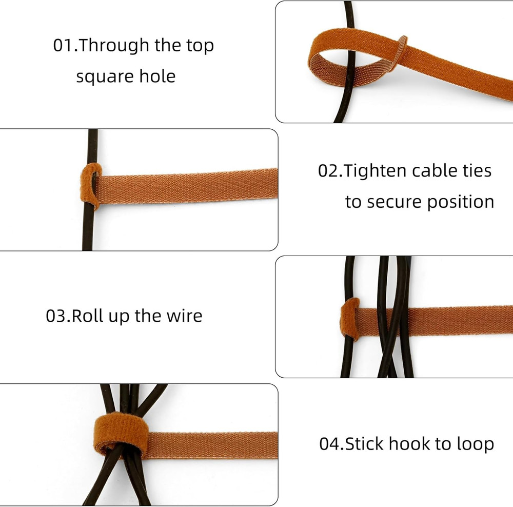 150PCS Cable Ties，4+6+8+10 Inch Reusable Cable Management, Multi-Purpose Adjusta