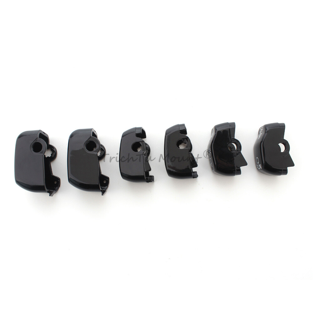 Black Hand Control Switch Cap Button Kit Fit For Harley Softail Sportster 96-13