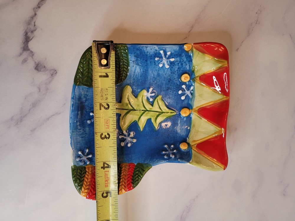 Studio 33 Christmas Decorative Salad/Dessert Plate Stocking Shape