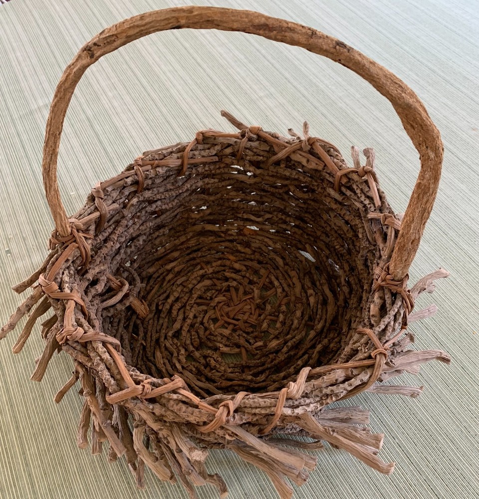Vintage Hand-Woven Twig Basket - Natural Decor