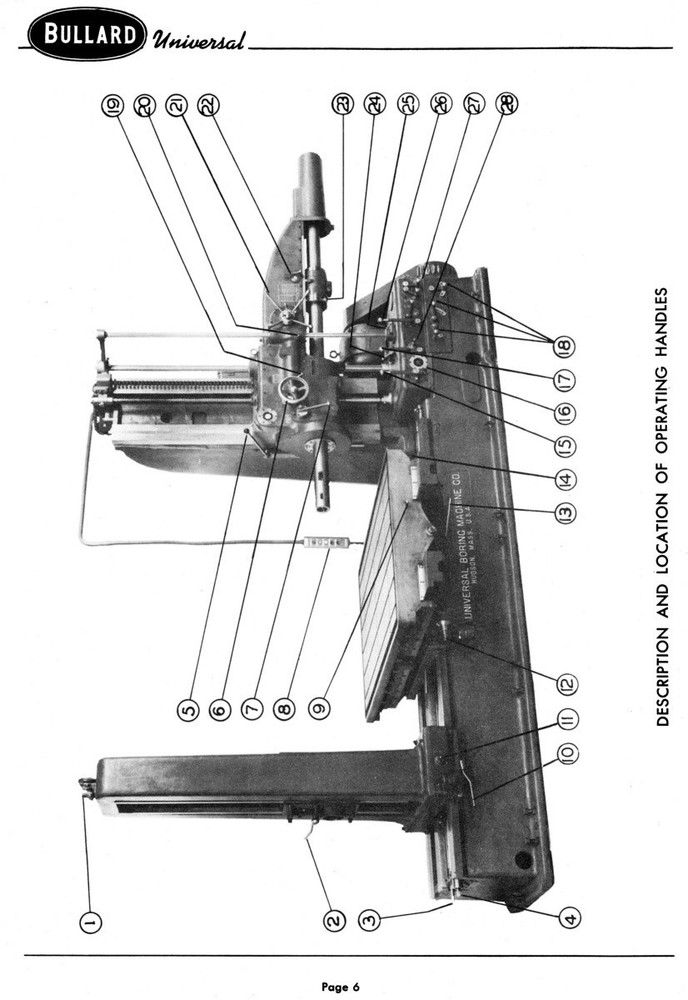 Bullard Universal Horizontal 4" & 5" Boring Milling Machine Operator Manual 1800