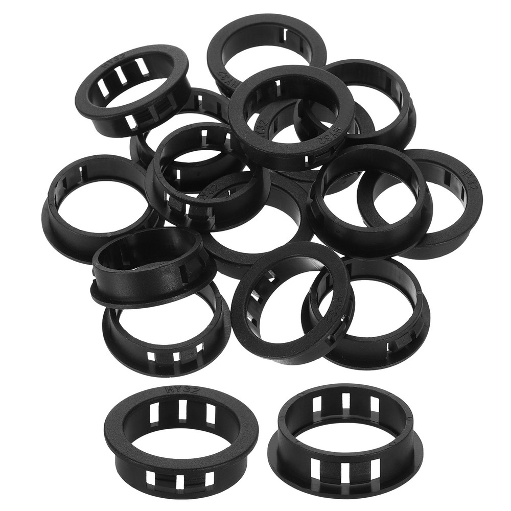 30Pcs Snap Bushing Grommets 1-1/4"(32mm) Round Cable Hose Protector Black
