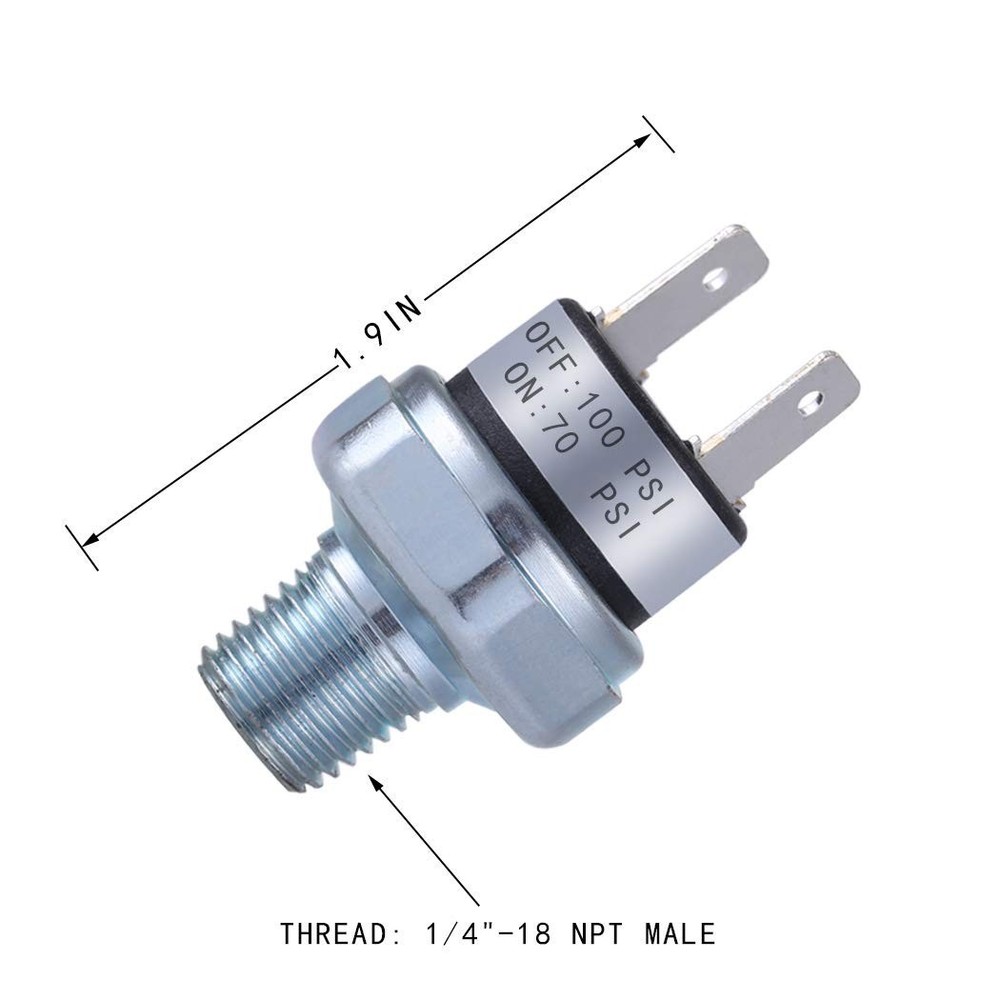 Automatic Air Pressure Switch 70-100 PSI for 12V/24V Systems - Durable Control