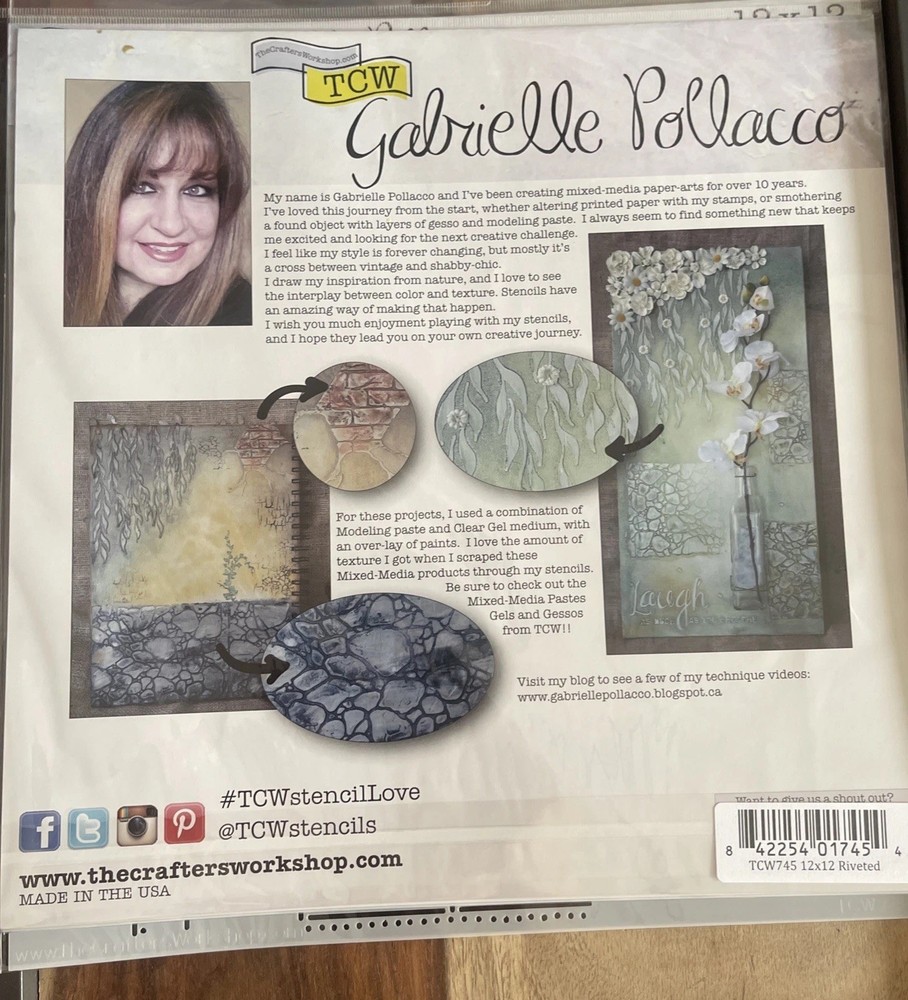 NEW Crafters Workshop 12" X 12" Plastic Template Stencil Riveted NEW